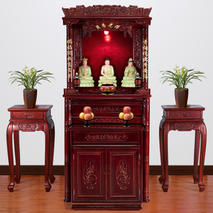 00沐恩工艺淘宝实木佛龛壁挂式供台家用供桌佛台神龛财神柜供奉桌