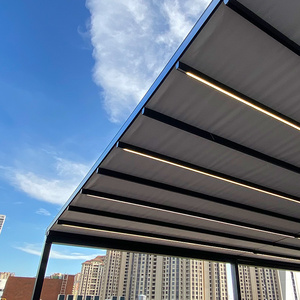 户外庭院玻璃房阳光房折叠伸缩雨棚电动伸缩顶棚天幕篷隔热遮阳棚