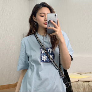 中国李宁短袖男女敦煌莫高窟情侣款休闲宽松纯棉t恤运动国潮半袖