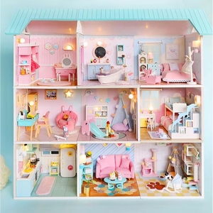 弘达DIY小屋九宫格手工房子套装拼装模型娃娃屋实体店同款材料包