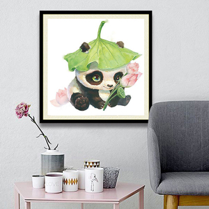 熊猫十字绣2020新款线绣客厅卡通动物手工自己线绣简单小件中国风