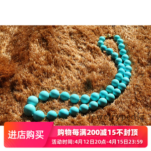 收藏精品!天然美国睡美人蓝松石超大珠项链!