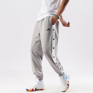 阿迪达斯秋季新款排扣裤全开扣束脚运动裤休闲百搭篮球训练纽扣裤