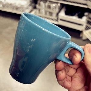 正品IKEA宜家法格里克大杯咖啡杯马克杯茶水杯陶瓷牛奶杯子ins风