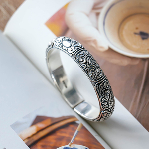 复古银手镯女民族风