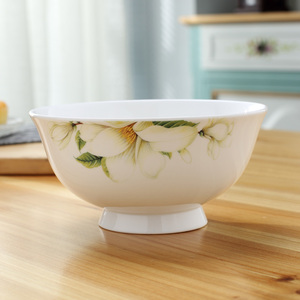 景德镇陶瓷面碗精品骨瓷6英寸餐具家用大号青花瓷高脚碗防烫瓷碗