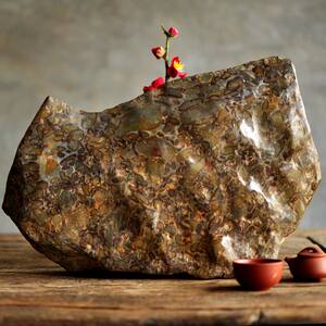 老石头五彩石女娲补天石清供案头摆件山子砚屏风古韵一流精品