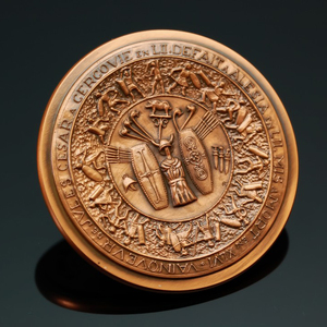 法国大铜章/大师罗琦/稀少100枚紫铜留边限量版/高卢文明