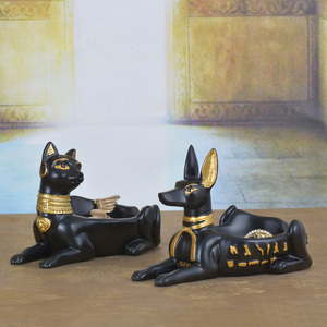 埃及猫摆件收纳神器头饰首饰盒便携杂物储物盒狗装饰品多功能整理