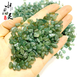 天然水晶石天然磷灰石天然绿磷灰石手链吊坠消磁石原石摆件鱼缸石