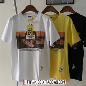 2020日本潮流夏新款fr2 smoking kills周润发英雄本色情侣短袖t恤