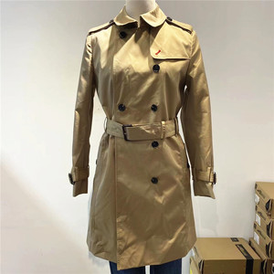 汤米世家 tommy shijia 2022年春款女士双排扣中长款风衣