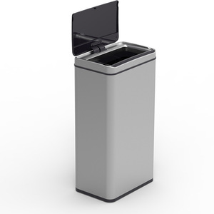 家用不锈钢垃圾桶方形30L20L48L60L70L80L室内智能感应带盖垃圾筒