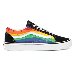 正品范斯 vans rainbow drip old skool 彩虹泼墨 彩虹底男女板鞋