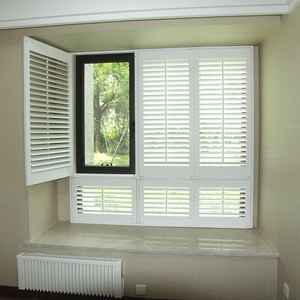 信廉室内开倒实木百叶窗定制客厅卧室卫生间折叠透气推拉遮阳采光