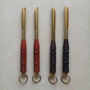 鸟用加食器 红木乌木纯铜 画眉颠颏绣眼笼八哥通用食铲 鸟笼配件