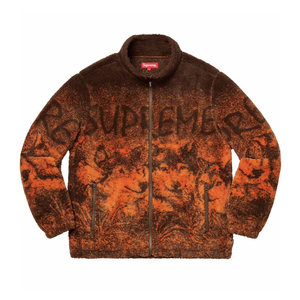 supreme 19ss wolf fleece jacket 狼图腾摇粒绒男女拉链外套夹克