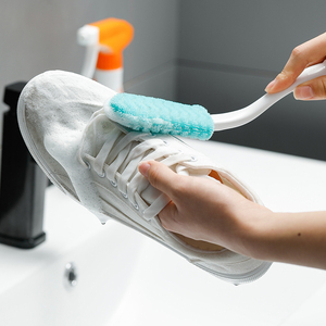日本软毛鞋刷家用双头不伤鞋刷子刷鞋神器洗鞋洗衣刷清洁刷长柄刷