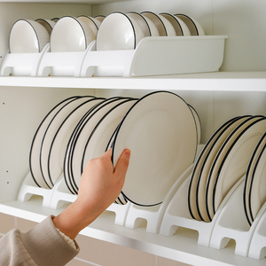 日本进口碗盘收纳架碟架厨房橱柜碗碟沥水置物架立式塑料置碗架
