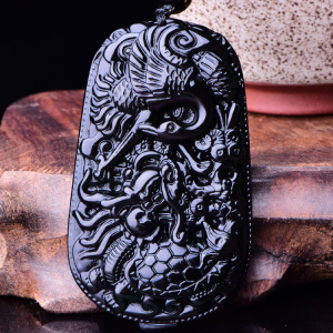 礼物属龙的2021丹凤守禄黑曜石吊坠破太岁护身吉祥物