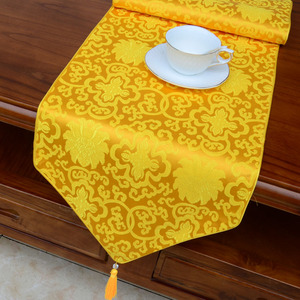 新中式古典禅意桌旗茶几长条布艺 藏式居家装饰中国风桌布床尾旗