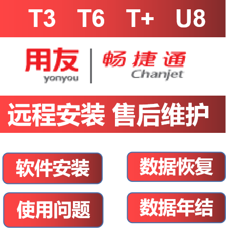 用友畅捷通t3t6t g6安装维护服务财务会计代理记账软件记账软件