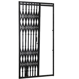 复古装饰折叠扁铁拉闸收缩防盗门商铺门和谐门佛山推拉门不锈钢