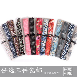 创意日式和风餐具布袋旅行便携勺筷餐具袋棉麻学生筷子套装收纳袋