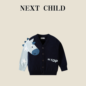 英国Next Child儿童韩版卡通开衫外套男童时尚套头针织衫宝宝毛衣