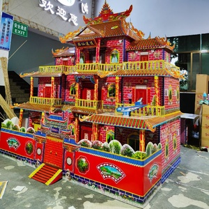 厂家店铺纸扎别墅 2018升级版逍遥仙庄b款灵屋纸房子冥屋批发零售