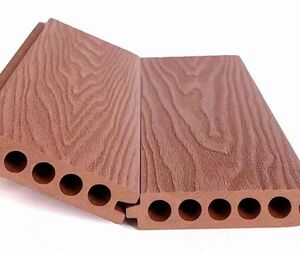 室外深压纹圆孔无缝木塑地板墙板公母槽子母槽拼接防水木地板阳台