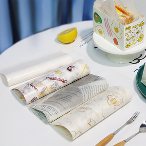 18*18防油纸餐盘纸一次性防油纸汉堡蛋糕三明治包装纸外卖垫餐纸