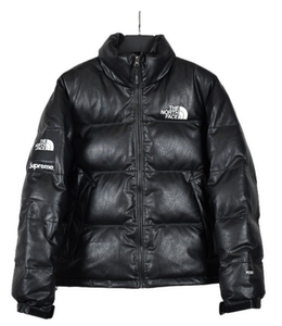 supreme x the north face 北面联名17fw皮质羽绒服