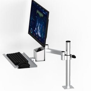 立柱显示器支架铝合金折叠式工业鼠标键盘一体托架设备伸缩机械臂