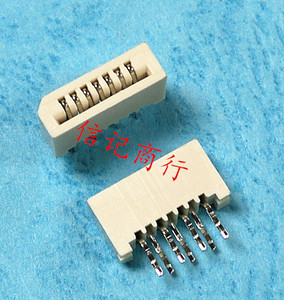 FFC/FPC连接器 柔性电缆排线插座 1.0mm 7P双排直插错位脚无锁扣