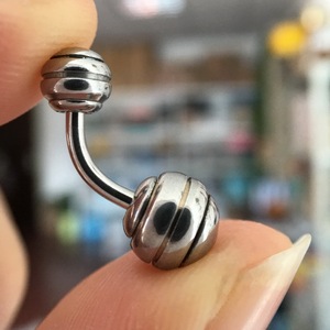 钛钢球刻纹弯钉男士pa钉女性阴环人体穿刺饰品朋克摩擦钉肚脐钉环