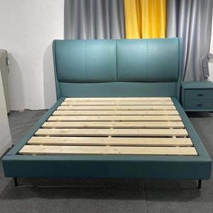 现代简约皮艺床1.8米皮床大小户型主卧大床双人床婚床网红绿皮床