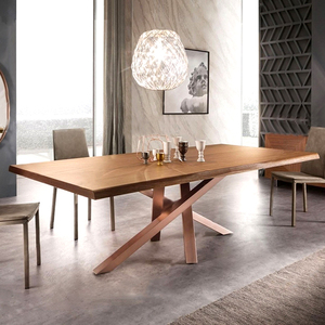 北欧实木餐桌原木长桌工作台办公桌会议桌简约现代创意桌洽谈桌椅