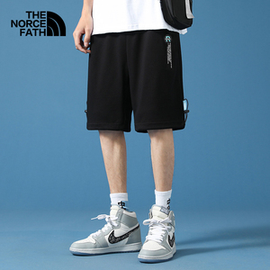 授权北面联名运动短裤潮ins宽松夏季薄款休闲男女直筒阔腿五分裤