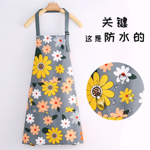 防水围裙印花日式家用厨房防油防脏可爱韩版女时尚大人做饭穿围腰