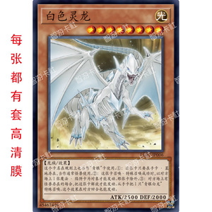 智游卡社游戏王简体中文卡牌怪兽卡龙族 白色灵龙 单卡