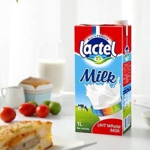 欧洲原装进口Lactel法国兰特营养全脂高钙纯牛奶1L家庭装早餐烘焙