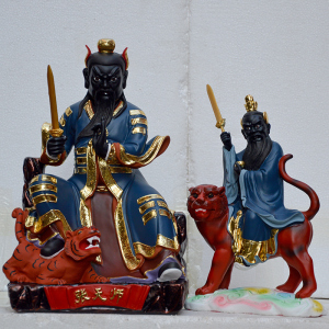 龙虎山张天师神像 张道陵佛像 树脂摆件供奉坐虎骑虎12 16寸