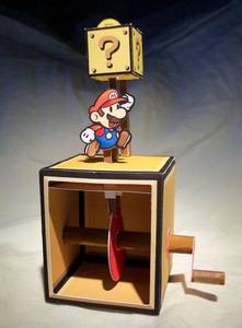 满68包邮手工3d纸模型diy 会动的纸玩具 摇杆会动的超级玛丽