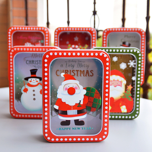 长方形天窗透明圣诞铁盒棒棒糖霜曲奇饼干包装铁盒蛋黄酥礼品盒子