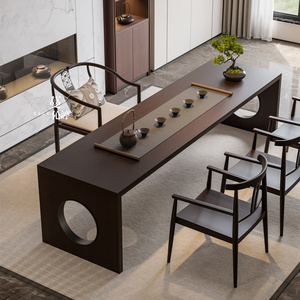 茶桌椅组合禅意功夫家用茶艺泡茶桌简约新中式实木书桌椅家具定制