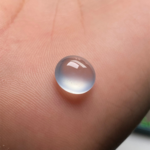 白冰高冰种起钢蛋面 精品裸石戒面 缅甸天然翡翠a货 小蔡珠宝