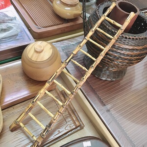 竹鞭迷你小竹梯子竹根创意竹制工艺品财富节节高装饰寓意步步高升