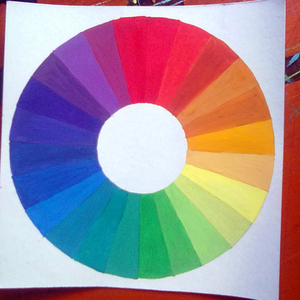 定制手绘画 色彩构成代之 画色环 卡纸各种纸装饰画1