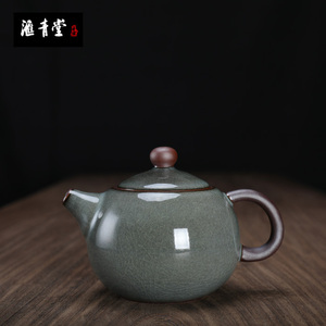 龙泉市青瓷铁胎林孝龙茶壶哥窑带过滤泡茶器陶瓷功夫茶具单壶开片